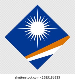 Marshall Islands rhombus flag. Vector illustration.