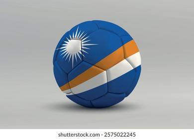 Marshall Islands soccer ball featuring the national flag design on a gray background