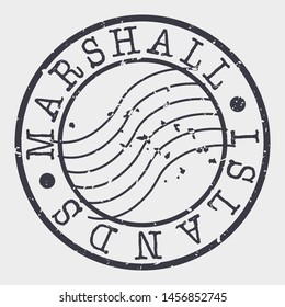 Marshall Islands Stamp Postal. Map Silhouette Seal. Passport Round Design. Vector Icon. Design Retro Travel.