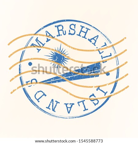 Marshall Islands Stamp Postal. Silhouette Seal. Passport Round Design. Vector Icon. Design Retro Travel. National Symbol.