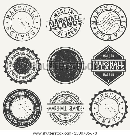 Marshall Islands Travel Stamp Made In Product Stamp Logo Icon Symbol Design Insignia.