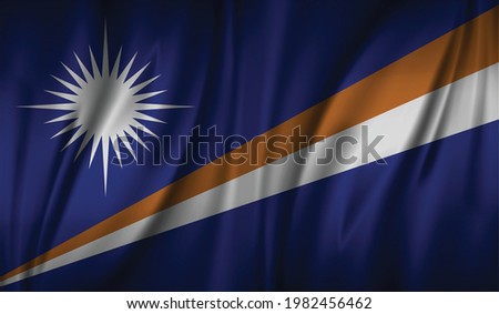 Marshall Islands wave flag, flat layout, vector illustration