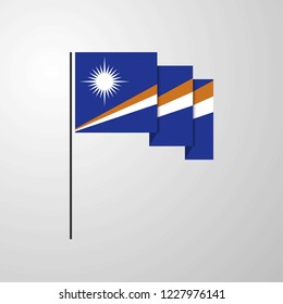 Marshall Islands waving Flag creative background