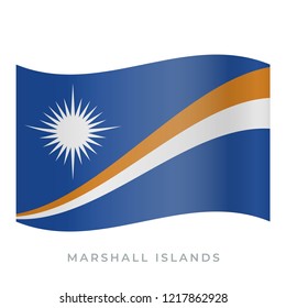 Marshall Islands waving flag vector icon. National symbol of Marshall Islands. Vector illustration isolated on white.