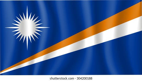 Marshall Islands waving flag - vector icon