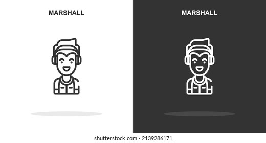marshall line icon. Simple outline style.marshall linear sign. Vector illustration isolated on white background. Editable stroke EPS 10