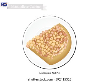 Marshallese Cuisine, Traditional Macadamia Nut Pie. Tha National Dish of Marshall Islands.