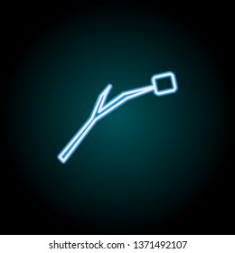 Marshmallow for barbecue neon icon. Elements of Camping set. Simple icon for websites, web design, mobile app, info graphics