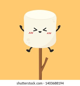 marshmallow cartoon. marshmallow character design.