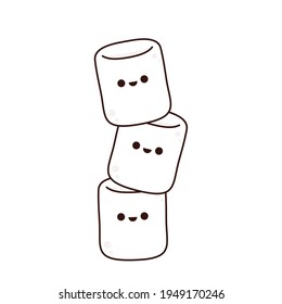Marshmallow cartoon. marshmallow character design.