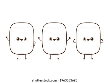 Marshmallow cartoon. marshmallow character design.