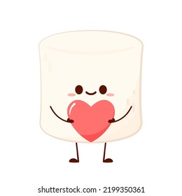 Marshmallow cartoon. marshmallow character design. Marshmellow cartoon in Valentine's day.