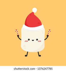marshmallow cartoon. marshmallow character design. set. Christmas day.