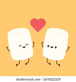 Marshmallow cartoon. marshmallow character design. Marshmallow vector.