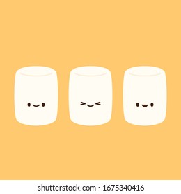 Marshmallow cartoon. marshmallow character design. Marshmallow vector.