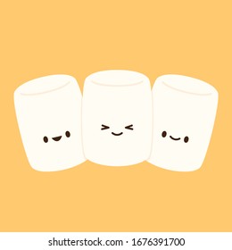 Marshmallow cartoon. marshmallow character design. Marshmallow vector.