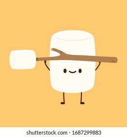 Marshmallow cartoon. marshmallow character design. Marshmallow vector.