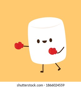 Marshmallow cartoon. marshmallow character design. Marshmallow vector.