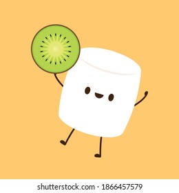 Marshmallow cartoon. marshmallow character design. Marshmallow vector.