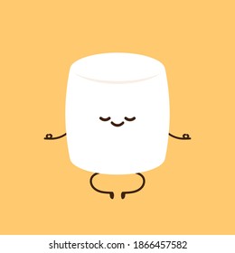 Marshmallow cartoon. marshmallow character design. Marshmallow vector.