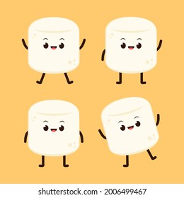 Marshmallow cartoon. marshmallow character design. Marshmallow vector.