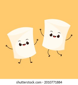 Marshmallow Cartoon. marshmallow-Zeichendesign. Marshmallow-Vektorgrafik.