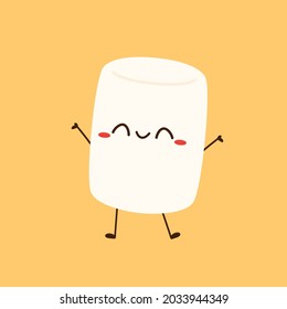 Marshmallow cartoon. marshmallow character design. Marshmallow vector.