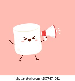 Marshmallow cartoon. marshmallow character design. Marshmallow vector.