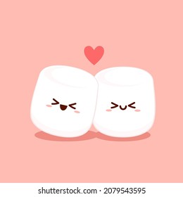 Marshmallow cartoon. marshmallow character design. Marshmallow vector.