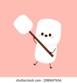 Marshmallow cartoon. marshmallow character design. Marshmallow vector.