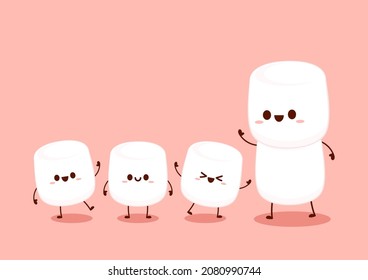 Marshmallow cartoon. marshmallow character design. Marshmallow vector.