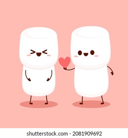 Marshmallow cartoon. marshmallow character design. Marshmallow vector.