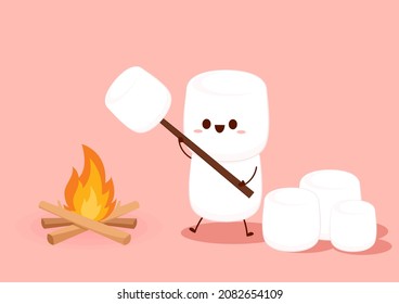 Marshmallow Cartoon. marshmallow-Zeichendesign. Marshmallow-Vektorgrafik.