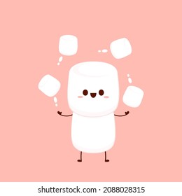 Caricatura de malvavisco. diseño de caracteres malvavisco. Vector malvavisco.