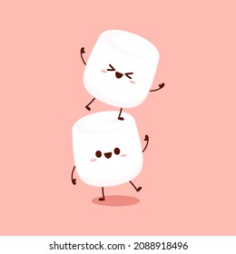 Marshmallow cartoon. marshmallow character design. Marshmallow vector.