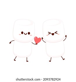 Marshmallow cartoon. marshmallow character design. Marshmallow vector.