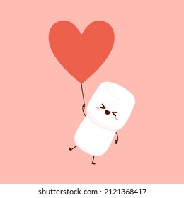 Caricatura de malvavisco. diseño de caracteres malvavisco. Vector malvavisco.