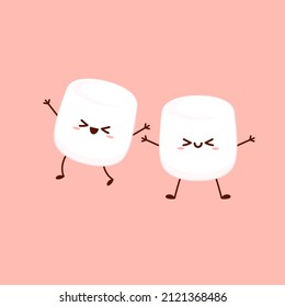 Marshmallow cartoon. marshmallow character design. Marshmallow vector.