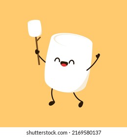 Marshmallow cartoon. marshmallow character design. Marshmallow vector.