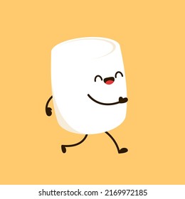 Marshmallow cartoon. marshmallow character design. Marshmallow vector.