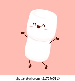 Marshmallow cartoon. marshmallow character design. Marshmallow vector.