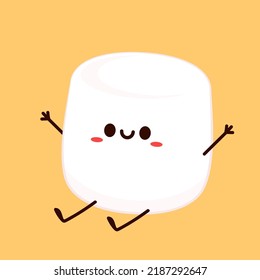 Marshmallow cartoon. marshmallow character design. Marshmallow vector.