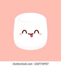 Caricatura de malvavisco. diseño de caracteres malvavisco. Vector malvavisco.
