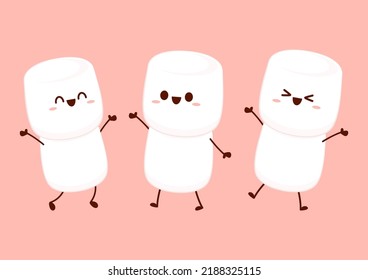 Marshmallow cartoon. marshmallow character design. Marshmallow vector.