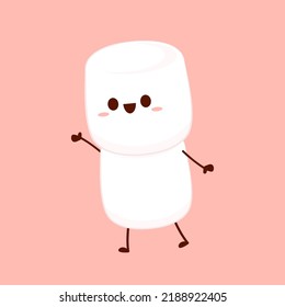 Caricatura de malvavisco. diseño de caracteres malvavisco. Vector malvavisco.