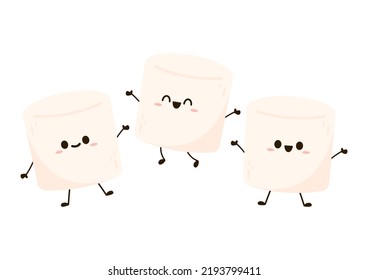 Marshmallow cartoon. marshmallow character design. Marshmallow vector.