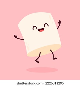 Marshmallow cartoon. marshmallow character design. Marshmallow vector.