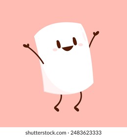 Marshmallow cartoon. marshmallow character design. Marshmallow vector.