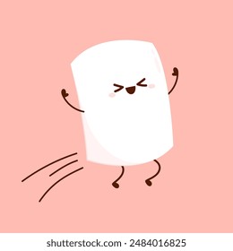 Marshmallow cartoon. marshmallow character design. Marshmallow vector.