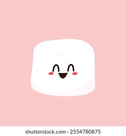 Marshmallow cartoon. marshmallow character design. Marshmallow vector.